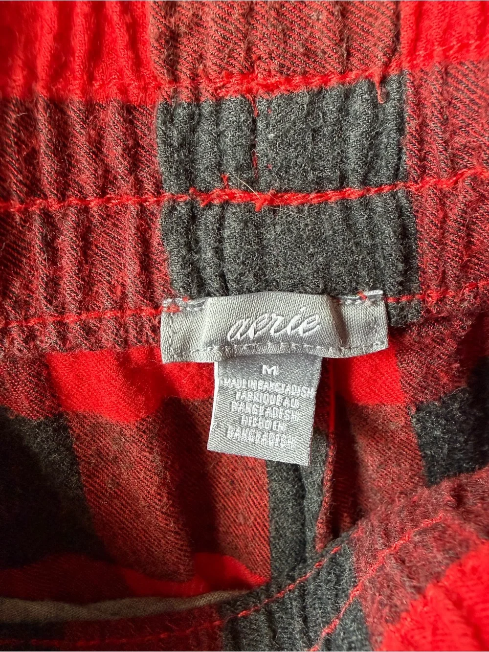 Aerie Red and Black Plaid Flannel Lounge Pants